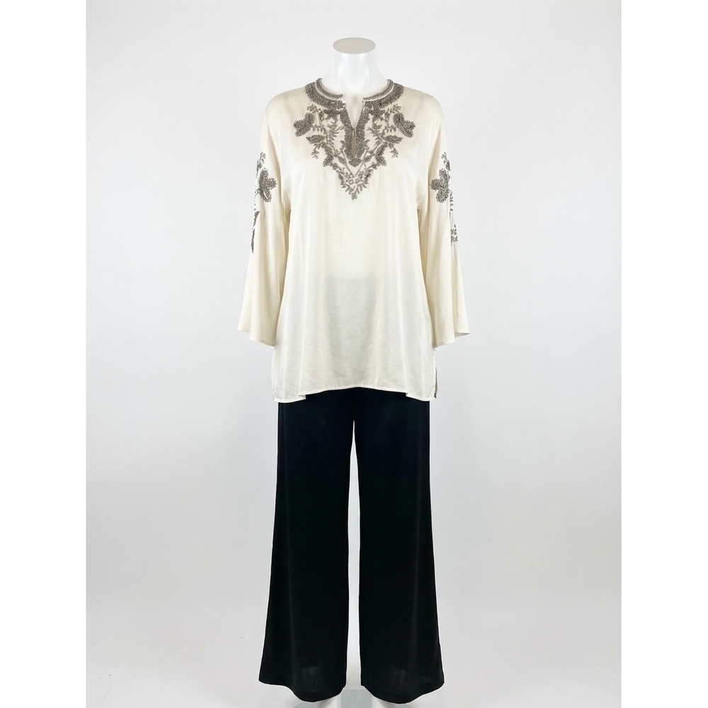 NEW JOHNNY WAS la jolla kaftan top in winter white
